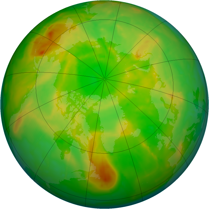 Arctic ozone map for 16 June 2010